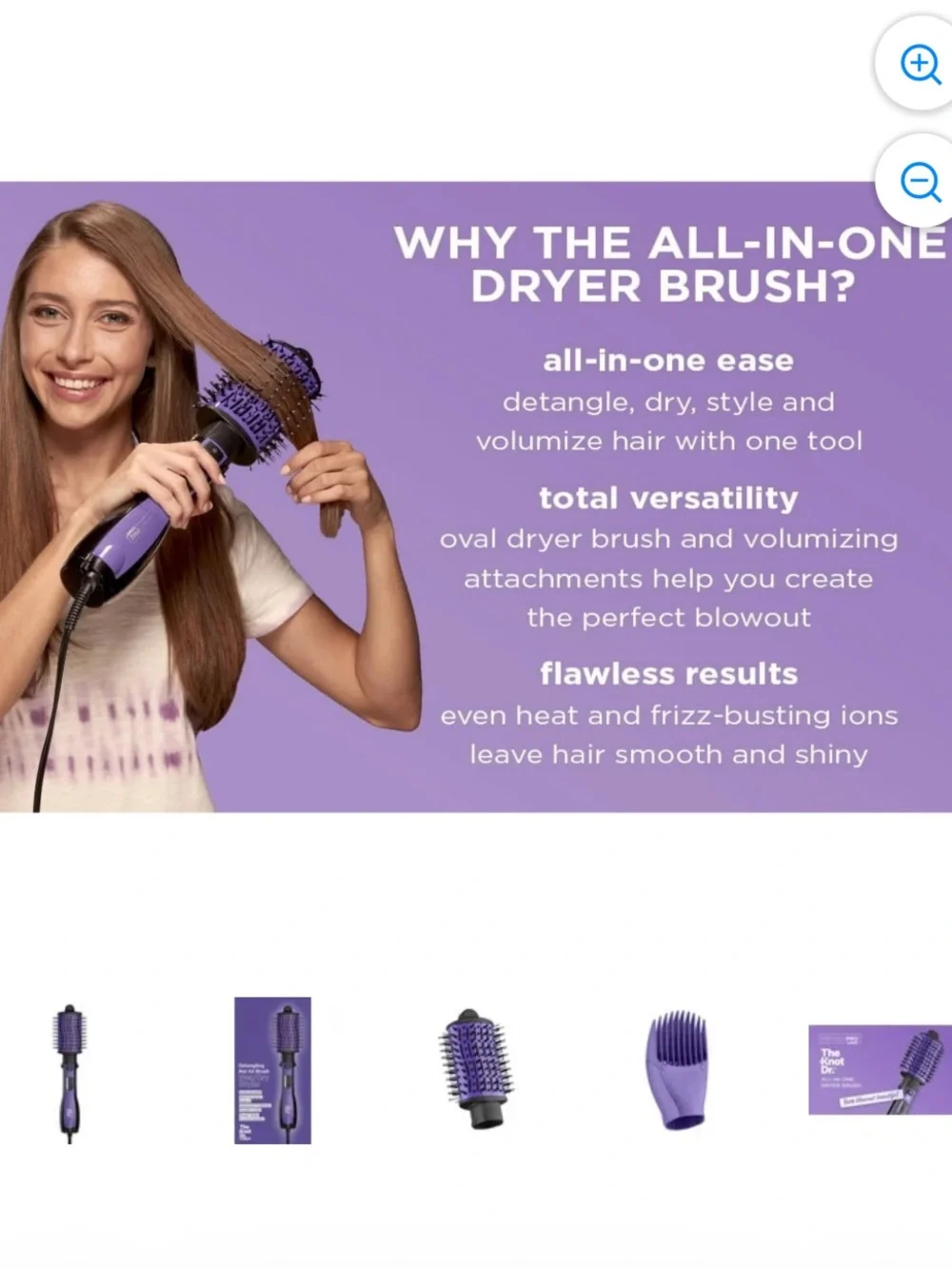 The Knot Dr. for Conair Detangling Hot Air Brush Wet/Dry Styler - Picture 6 of 7